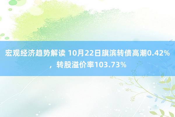 宏观经济趋势解读 10月22日旗滨转债高潮0.42%，转股溢价率103.73%