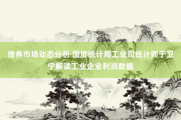 债券市场动态分析 国度统计局工业司统计师于卫宁解读工业企业利润数据