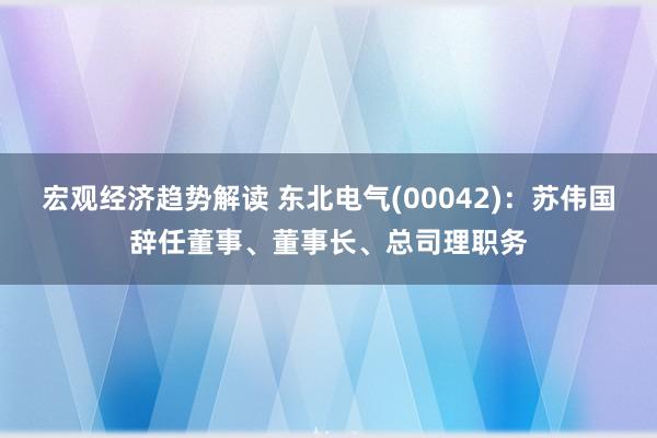 宏观经济趋势解读 东北电气(00042)：苏伟国辞任董事、董事长、总司理职务