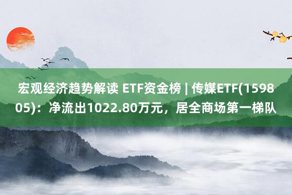 宏观经济趋势解读 ETF资金榜 | 传媒ETF(159805)：净流出1022.80万元，居全商场第一梯队