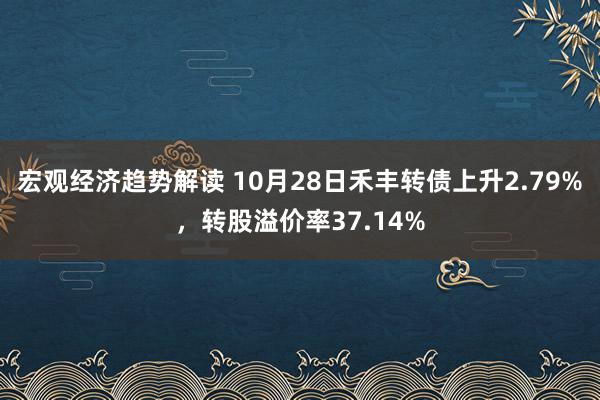 宏观经济趋势解读 10月28日禾丰转债上升2.79%，转股溢价率37.14%