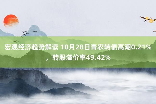 宏观经济趋势解读 10月28日青农转债高潮0.21%，转股溢价率49.42%