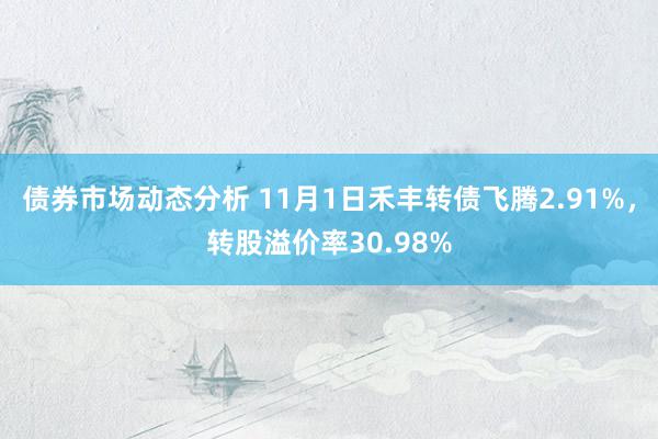 债券市场动态分析 11月1日禾丰转债飞腾2.91%，转股溢价率30.98%