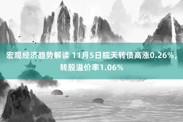 宏观经济趋势解读 11月5日皖天转债高涨0.26%，转股溢价率1.06%