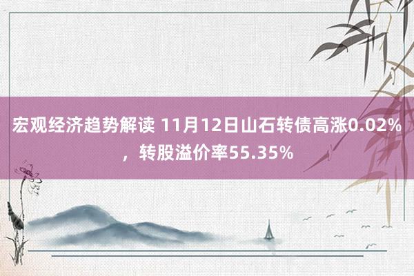 宏观经济趋势解读 11月12日山石转债高涨0.02%，转股溢价率55.35%