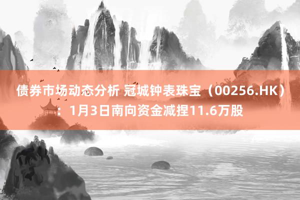 债券市场动态分析 冠城钟表珠宝（00256.HK）：1月3日南向资金减捏11.6万股