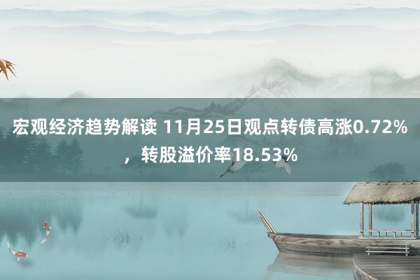 宏观经济趋势解读 11月25日观点转债高涨0.72%，转股溢价率18.53%