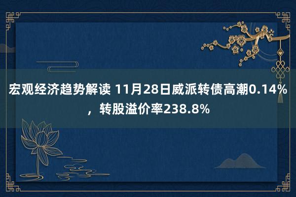 宏观经济趋势解读 11月28日威派转债高潮0.14%，转股溢价率238.8%