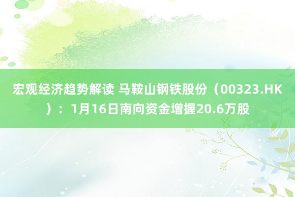 宏观经济趋势解读 马鞍山钢铁股份（00323.HK）：1月16日南向资金增握20.6万股