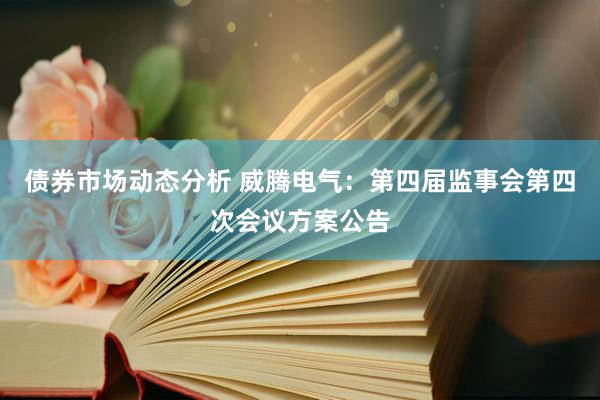 债券市场动态分析 威腾电气：第四届监事会第四次会议方案公告