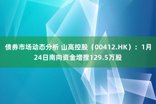 债券市场动态分析 山高控股（00412.HK）：1月24日南向资金增捏129.5万股