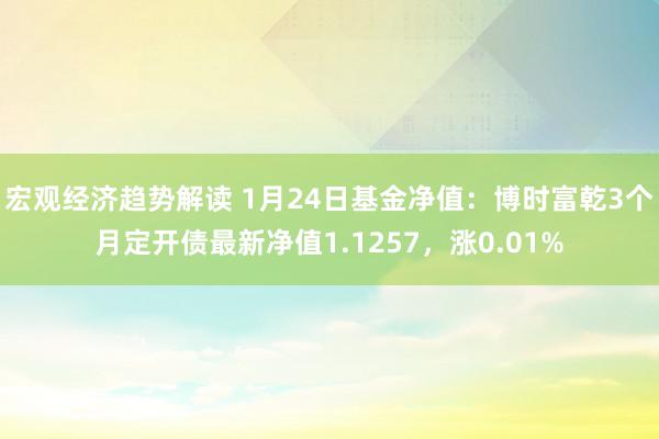 宏观经济趋势解读 1月24日基金净值：博时富乾3个月定开债最新净值1.1257，涨0.01%