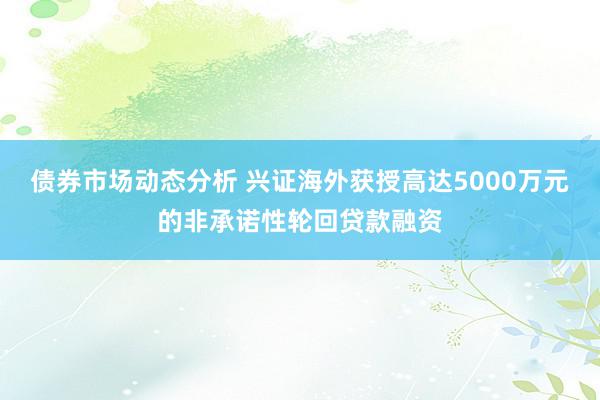 债券市场动态分析 兴证海外获授高达5000万元的非承诺性轮回贷款融资