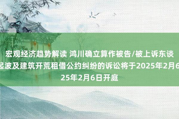 宏观经济趋势解读 鸿川确立算作被告/被上诉东谈主的1起波及建筑开荒租借公约纠纷的诉讼将于2025年2月6日开庭