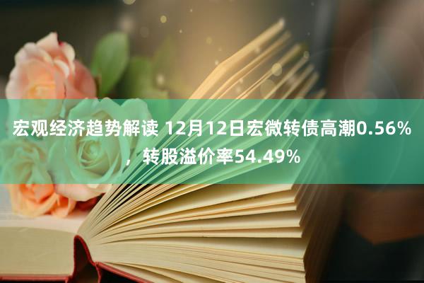 宏观经济趋势解读 12月12日宏微转债高潮0.56%，转股溢价率54.49%