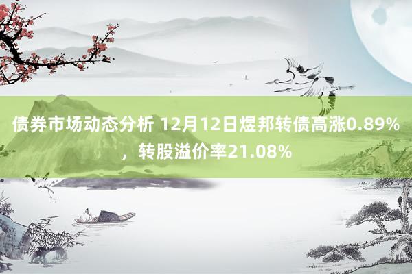 债券市场动态分析 12月12日煜邦转债高涨0.89%，转股溢价率21.08%