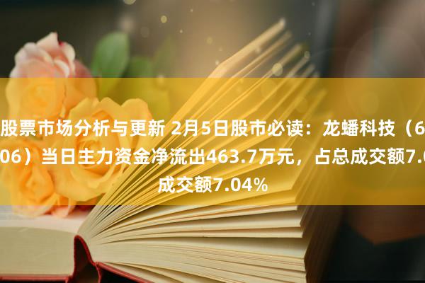 股票市场分析与更新 2月5日股市必读：龙蟠科技（603906）当日主力资金净流出463.7万元，占总成交额7.04%