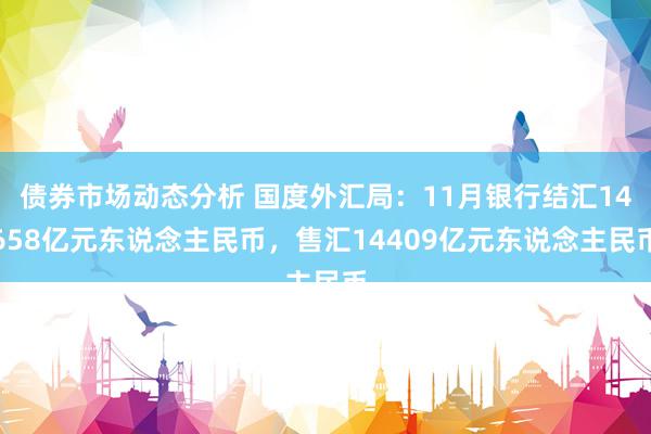 债券市场动态分析 国度外汇局：11月银行结汇14658亿元东说念主民币，售汇14409亿元东说念主民币