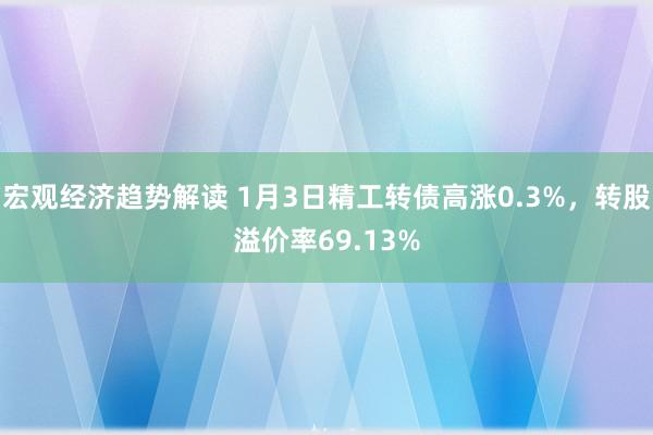 宏观经济趋势解读 1月3日精工转债高涨0.3%，转股溢价率69.13%