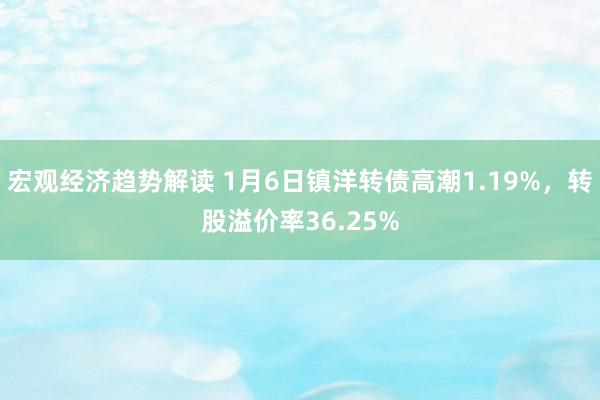 宏观经济趋势解读 1月6日镇洋转债高潮1.19%，转股溢价率36.25%