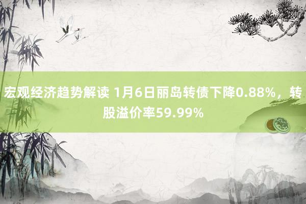 宏观经济趋势解读 1月6日丽岛转债下降0.88%，转股溢价率59.99%