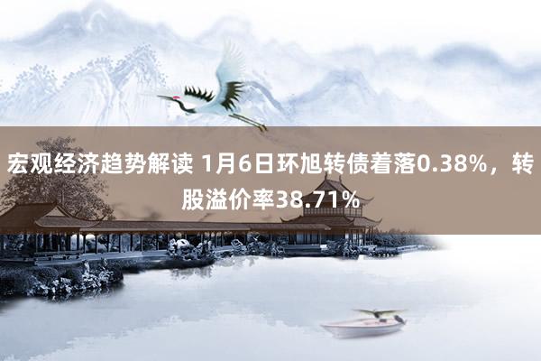 宏观经济趋势解读 1月6日环旭转债着落0.38%，转股溢价率38.71%