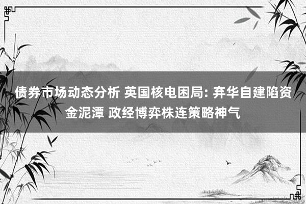 债券市场动态分析 英国核电困局: 弃华自建陷资金泥潭 政经博弈株连策略神气